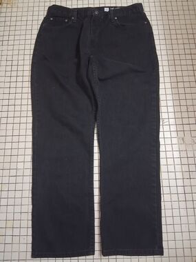 George 38X32 Men's Black Straight Jeans